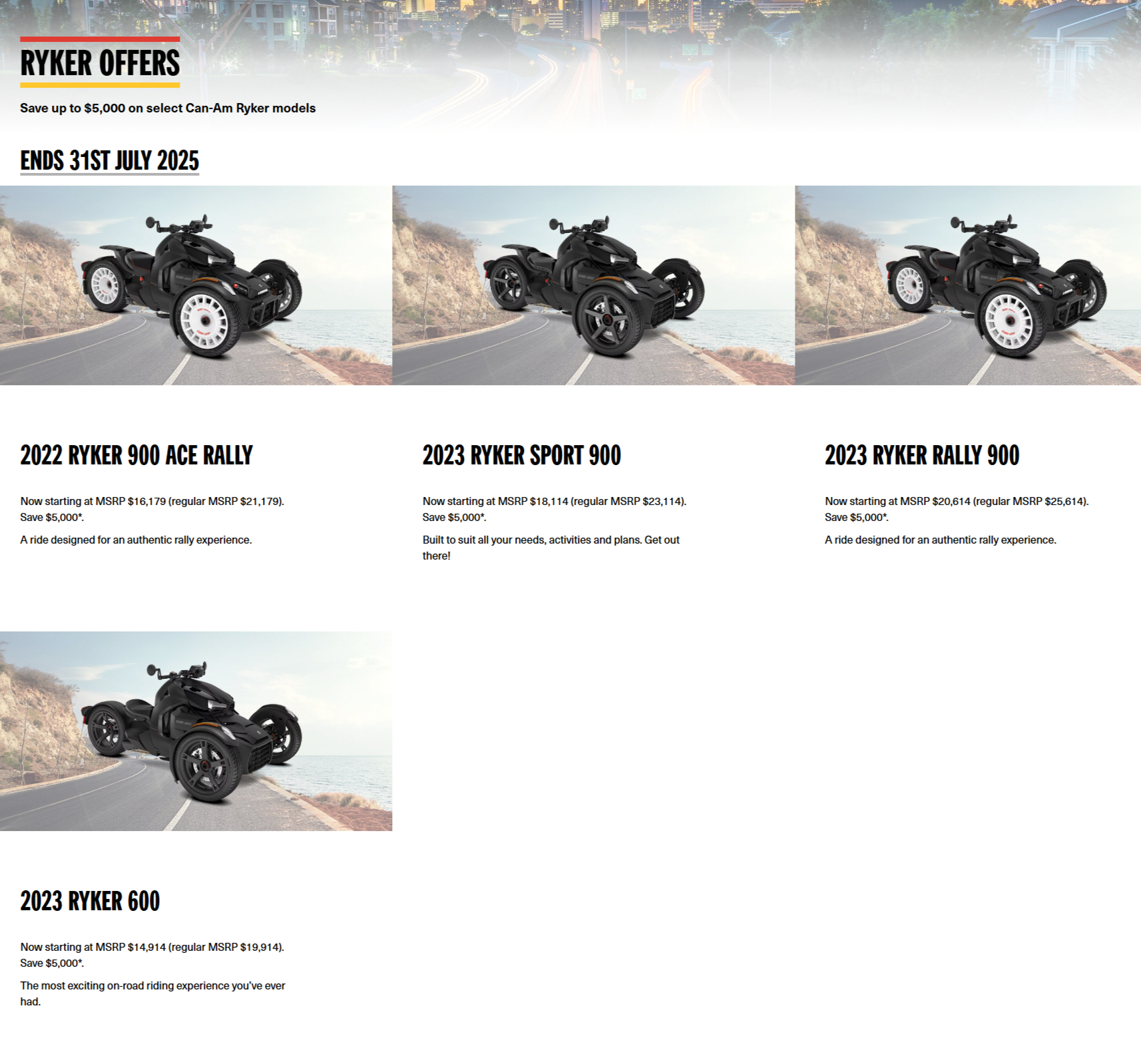 Can-Am Ryker Offers